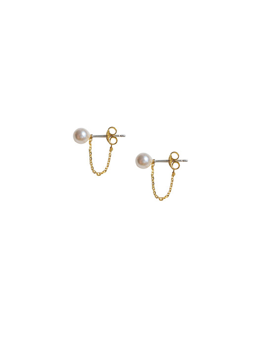 92.5 Silver Pearl Link Earrings