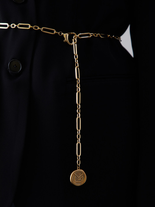 MODERNABLE LOGO BELT - GOLD