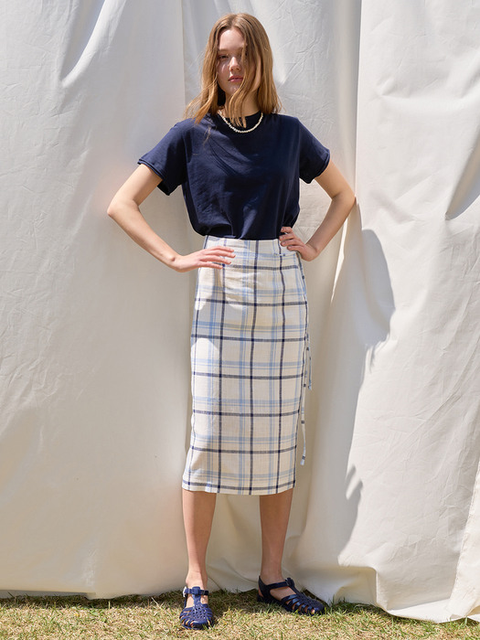 Linen Check Skirt_WT