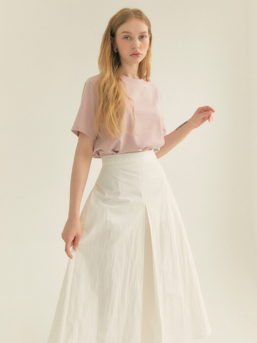  Cotton Pleats A-Line Long Skirt (Iovry)