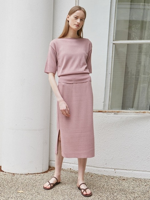 Linen Boat Neck Knit 4 Color