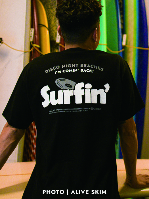 서핑 디스코 05 블랙 티셔츠