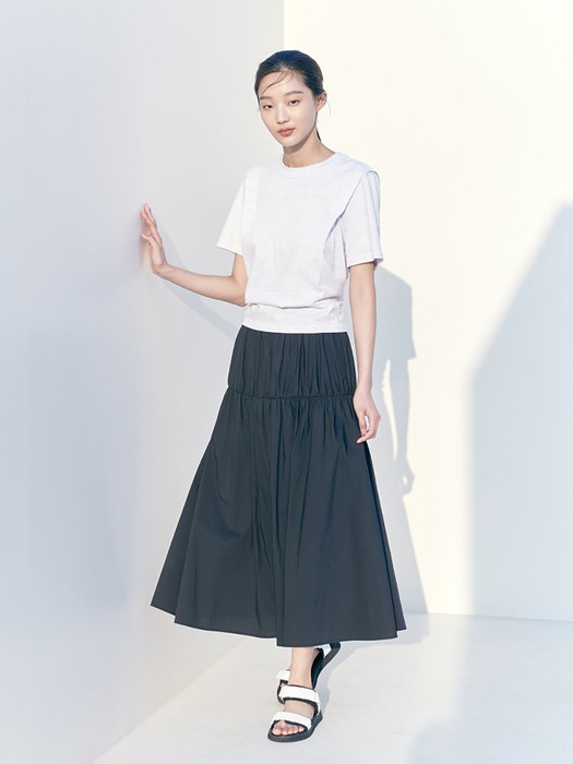 Tiered Long Skirt  Black (KE1527M055)
