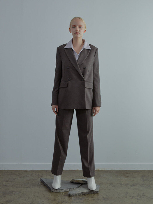 Vanessa Double Jacket+Pants SET - Khaki Brown