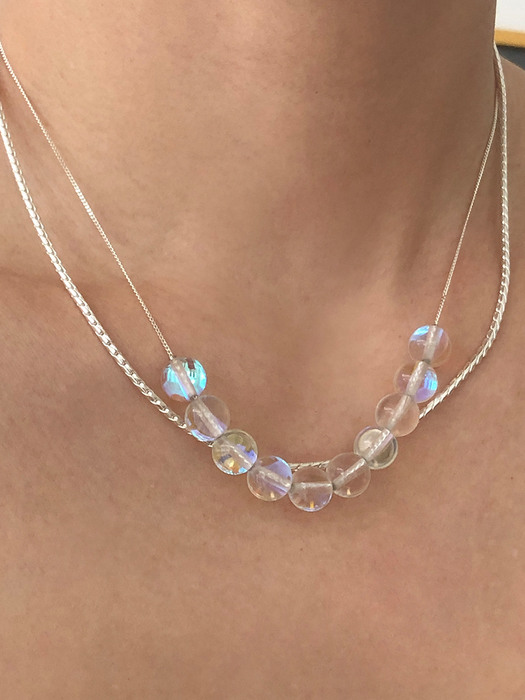 [단독]bubbles and thin chain necklace + usual daily necklace C