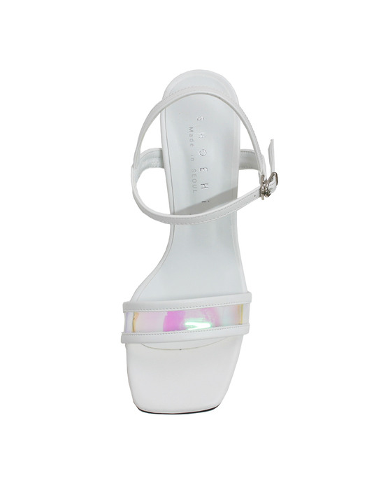 Hologram PVC 8cm Waterproof Ankle Strap Sandal /S0801/WH