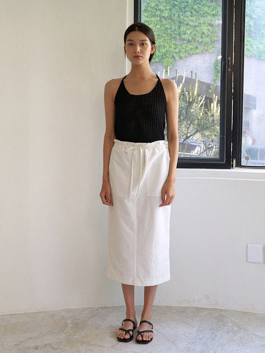 Livia Drawstring Skirt in White