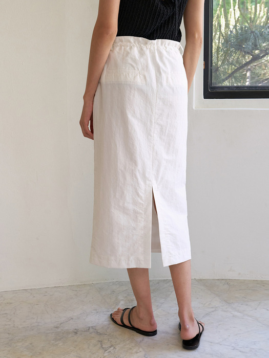 Livia Drawstring Skirt in White
