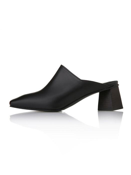 Square Toe  Wood Point Mule MD1059 Black