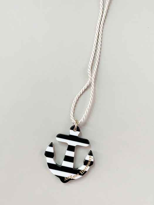 Stripe Anchor rope Necklace (Ivory)