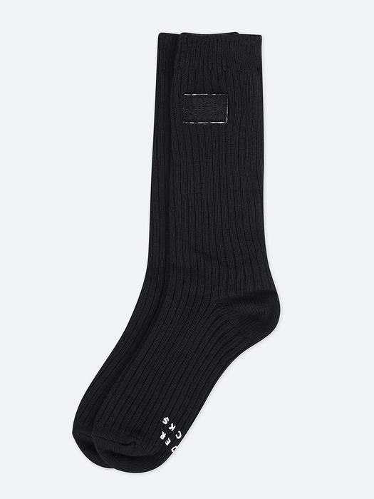 Quilt patch socks Noir