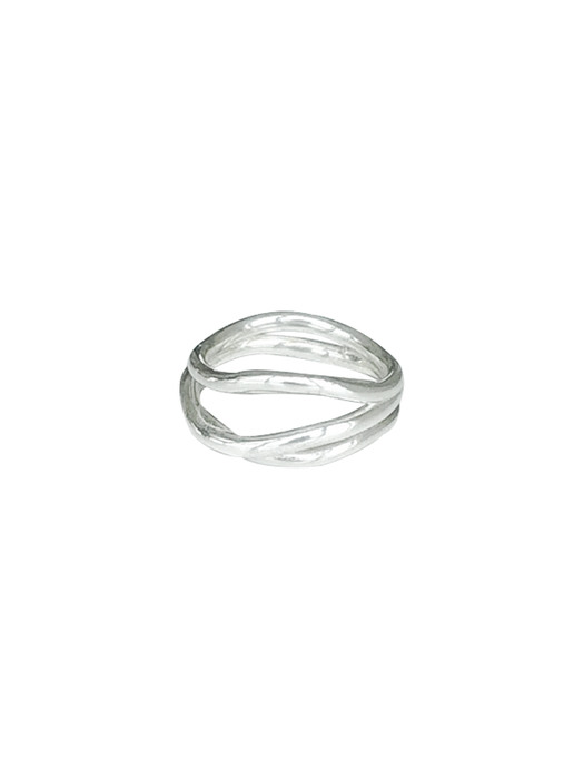 triple waves Ring _ 1 (silver / gold)