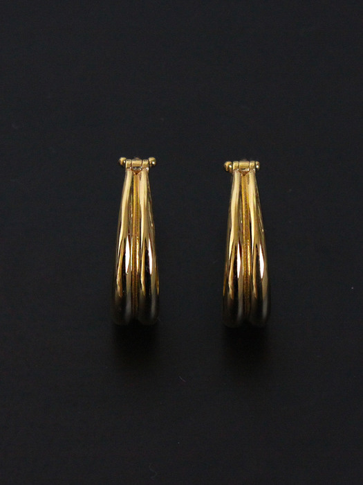 Double Hoop Earrings - Yellow Gold