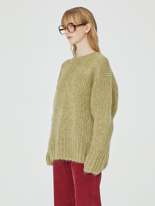 Emma Mohair Sweater in Light Khaki