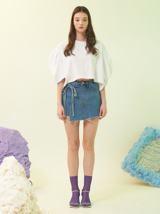 planet-135 Wrap shorts denim pt_   blue