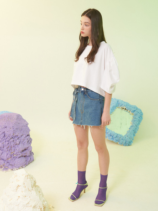 planet-135 Wrap shorts denim pt_   blue