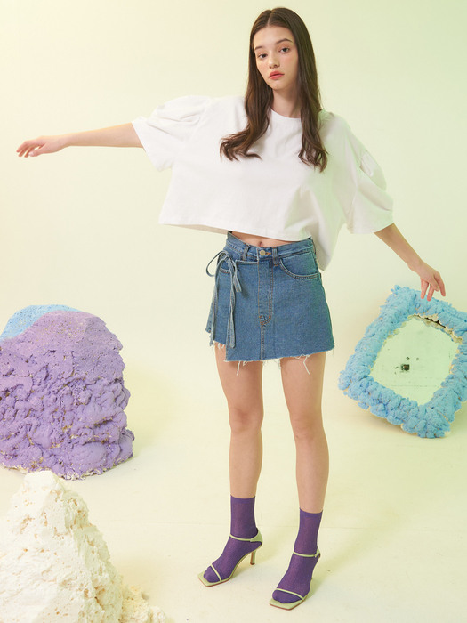 planet-135 Wrap shorts denim pt_   blue