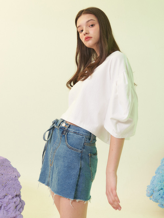 planet-135 Wrap shorts denim pt_   blue