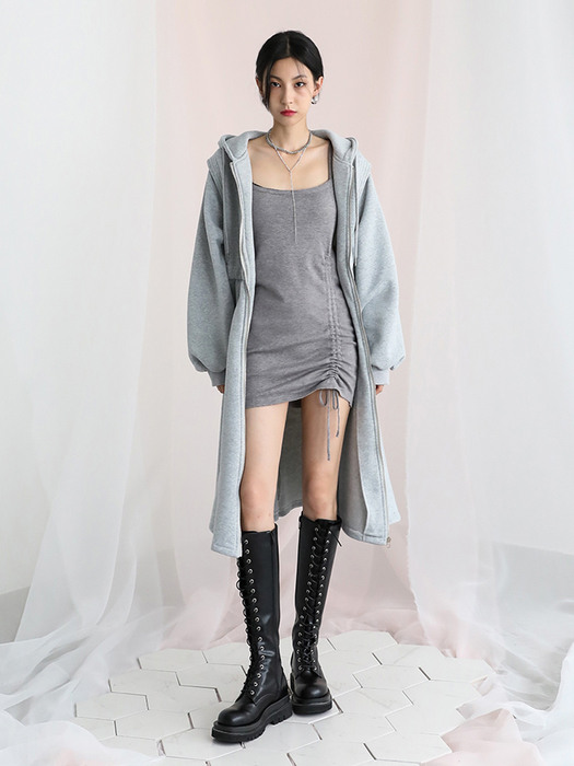 Balloon hoodie onepiece GREY