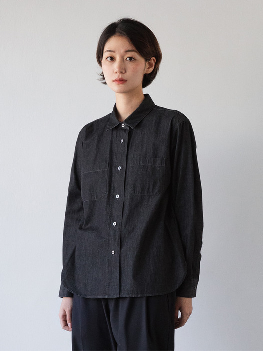 22SS Women Editor Shirt (Black Denim)