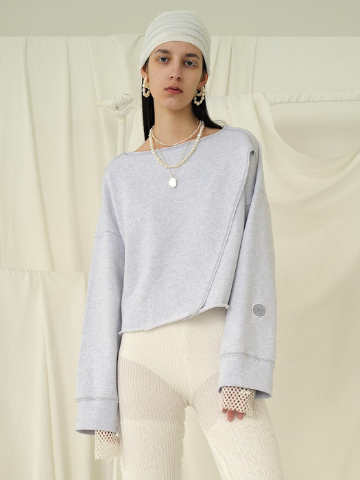 Mellow Crop Sweatshirt (Melange White)
