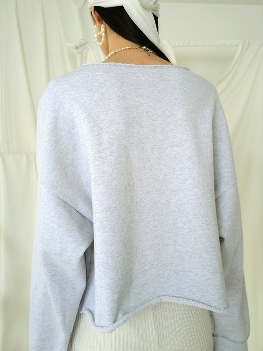 Mellow Crop Sweatshirt (Melange White)