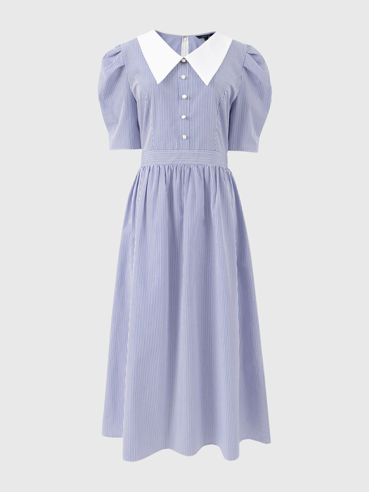 블루 로라 스트라이프 코튼 원피스 / BLUE RORA STRIPE COTTON DRESS