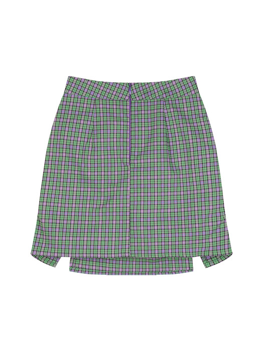 Checkered pleated skirt