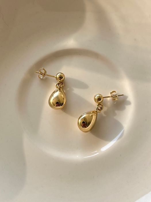 [silver925] water drop earring - gold