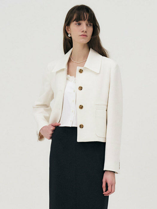 22 Summer_ White Cotton Tweed jacket