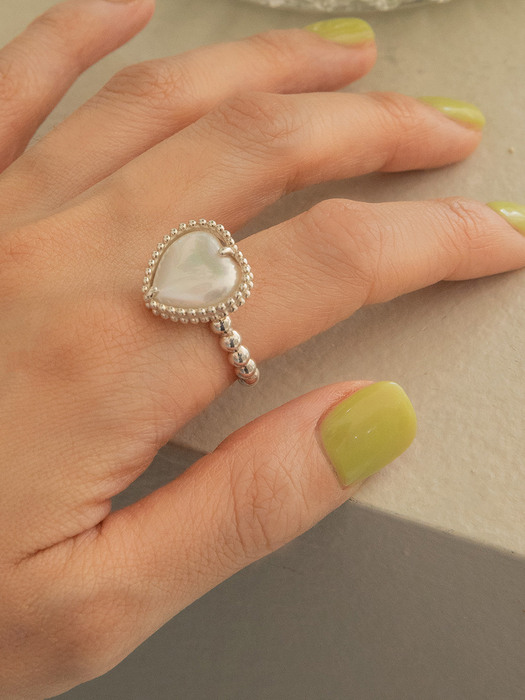[SILVER925]HEART PEARL RING