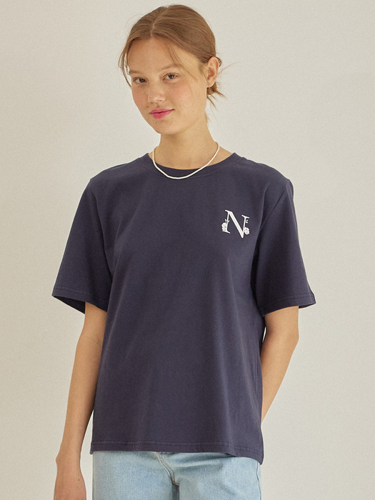 Silhouette Back Point T-shirt - Navy