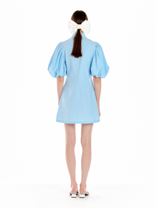 UMBRIA Mini Shirt Dress - Light Blue