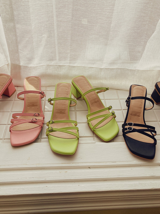 Strappy heel sandals (3 colors)