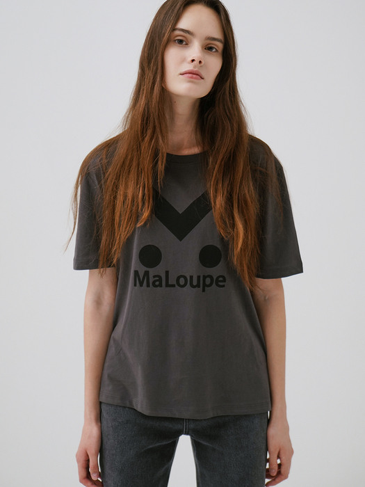[OUT] 5202 오버핏 로고 티셔츠 (다크그레이)
