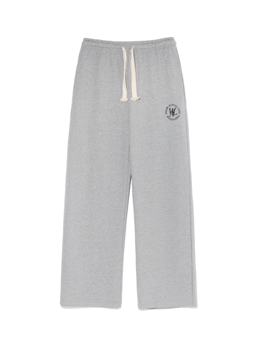 Flor logo long wide pants - GREY