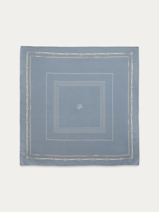 Square Dual Chain Scarf_Dusty blue