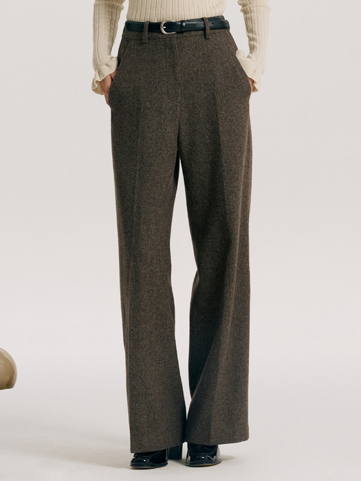 [N]MORDEN Wool wide pants (Brown)