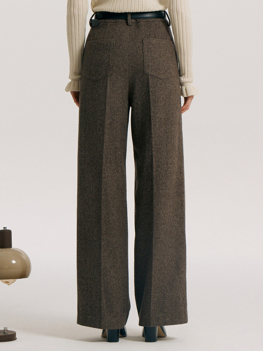 [N]MORDEN Wool wide pants (Brown)