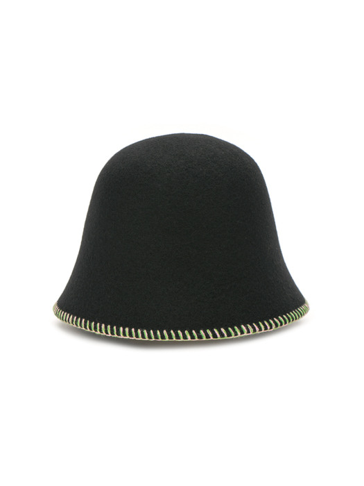 [Life PORTRAIT] Whipstitch Cloche hat in Black