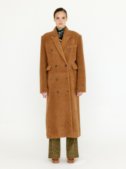 VANDALE Double-Breasted Coat - Brown