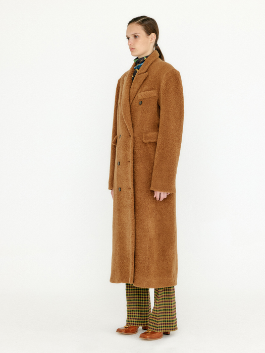 VANDALE Double-Breasted Coat - Brown