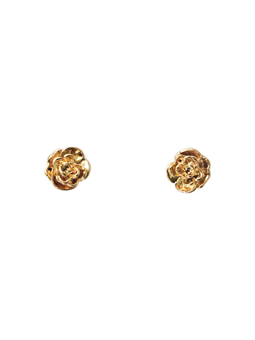 Rose flower gold earring