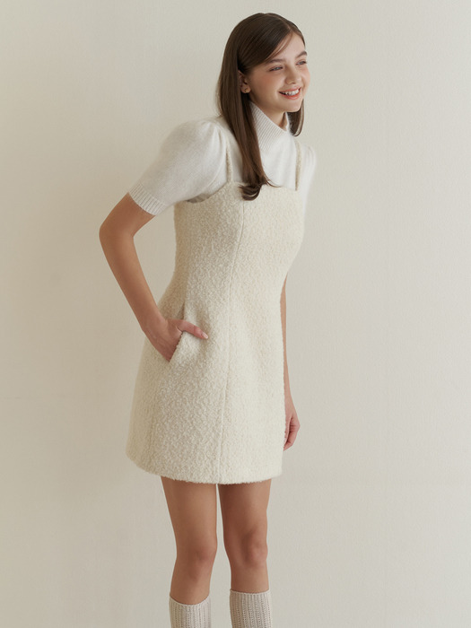 Dear tweed mini dress (ivory)