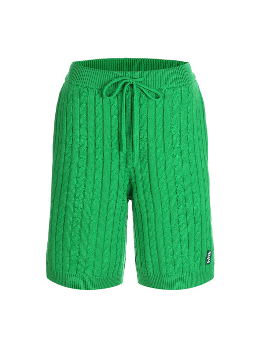 cable wool cash knit pants _green