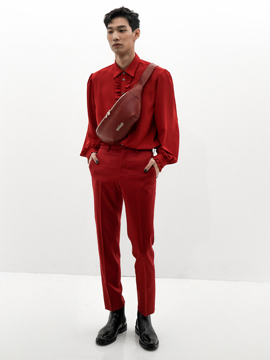 Wool-Twill Trousers(Red)_UTH-FP51 