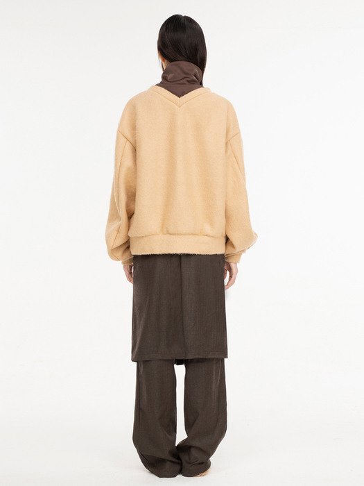 G_PLEATS SKIRT_PANTS / BROWN