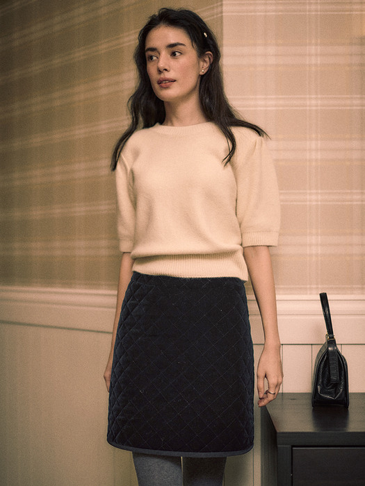 Velvet Quilting Skirt_Black