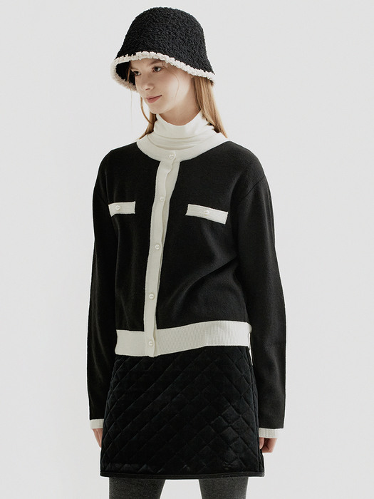 Velvet Quilting Skirt_Black