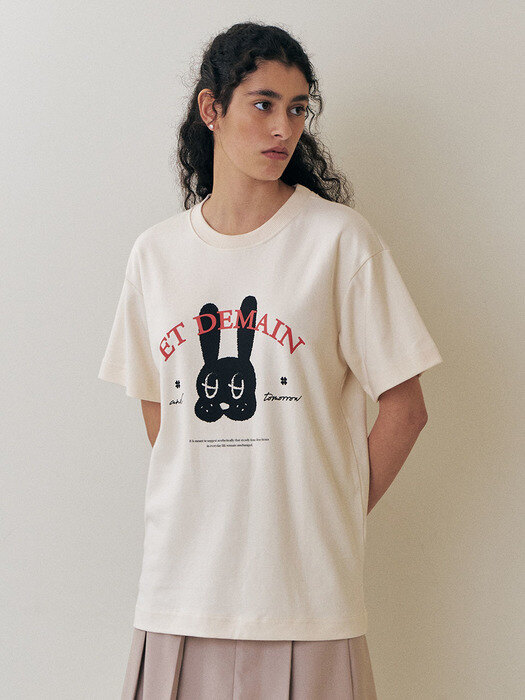 Rabbit graphic T-shirt - Ivory